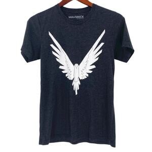 Maverick by Logan Paul bird charcoal grey tee size small